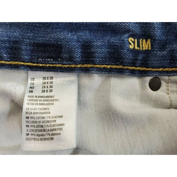 American Eagle Outfitters Jeans Men's Size 28x30 Slim Core Flex Medium Wash - Picture 5 of 7